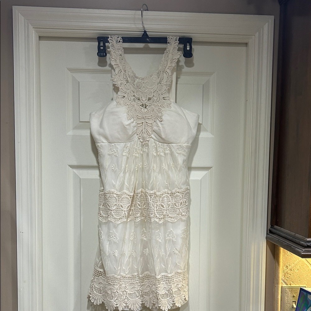 Vintage 90’s Muse Cream Lace and Crocheted Lace Dress